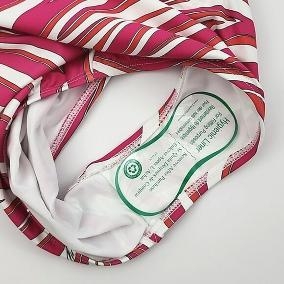 NWT Michael Kors One Piece Long Sleeves Swimsuit Electric Pink Animal Print Sz 8 - Picture 11 of 16